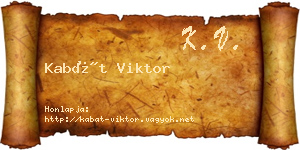 Kabát Viktor névjegykártya
